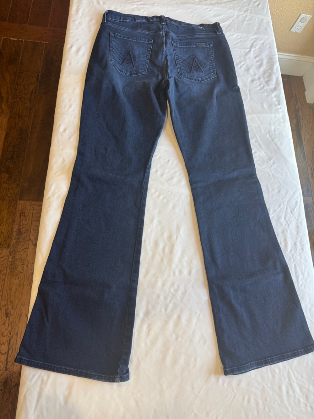 7 For All Mankind Dark Blue Straight Jeans - Picture 6 of 7